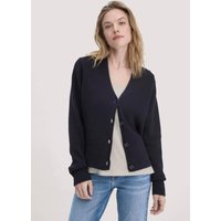hessnatur Damen Strick Jacke Relaxed aus Bio-Baumwolle - blau - Größe XXL von hessnatur