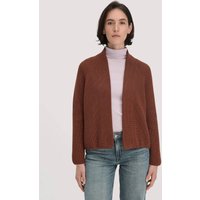 hessnatur Damen Strick Jacke Relaxed aus Bio-Baumwolle - braun - Größe M von hessnatur