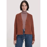 hessnatur Damen Strick Jacke Relaxed aus Bio-Baumwolle - braun - Größe XXL von hessnatur