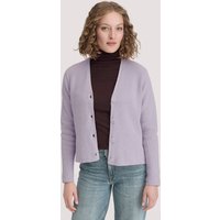 hessnatur Damen Strick Jacke Relaxed aus Bio-Baumwolle - lila - Größe L von hessnatur