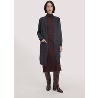 hessnatur Damen Strick Jacke Relaxed aus Bio-Merinowolle mit Bio-Baumwolle - grau - Größe S von hessnatur