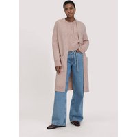 hessnatur Damen Strick Jacke Relaxed aus Bio-Merinowolle mit Bio-Baumwolle - rosa - Größe M von hessnatur