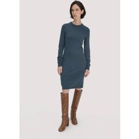 hessnatur Damen Strick Kleid Regular aus Bio-Merinowolle mit Cashmere - blau - Größe XXL von hessnatur