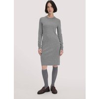 hessnatur Damen Strick Kleid Regular aus Bio-Merinowolle mit Cashmere - grau - Größe L von hessnatur