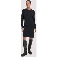 hessnatur Damen Strick Kleid Regular aus Bio-Merinowolle mit Cashmere - schwarz - Größe L von hessnatur