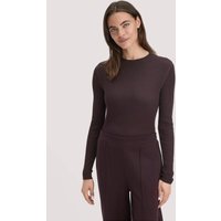 hessnatur Damen Strick Pullover Fitted aus TENCEL™ Lyocell mit Bio-Baumwolle - braun - Größe M von hessnatur