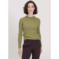 hessnatur Damen Strick Pullover Fitted aus TENCEL™ Lyocell mit Bio-Baumwolle - grün - Größe XXL von hessnatur