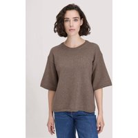 hessnatur Damen Strick Pullover Oversize aus Bio-Merinowolle mit Bio-Baumwolle - braun - Größe XS von hessnatur