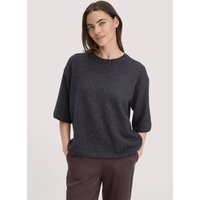 hessnatur Damen Strick Pullover Oversize aus Bio-Merinowolle mit Bio-Baumwolle - grau - Größe XL von hessnatur