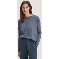 hessnatur Damen Strick Pullover Oversize aus TENCEL™ Lyocell mit Bio-Baumwolle - blau - Größe XL von hessnatur