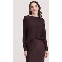 hessnatur Damen Strick Pullover Oversize aus TENCEL™ Lyocell mit Bio-Baumwolle - braun - Größe XL von hessnatur