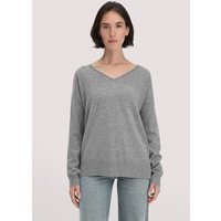 hessnatur Damen Strick Pullover Oversized aus Bio-Merinowolle mit Cashmere - grau - Größe S von hessnatur
