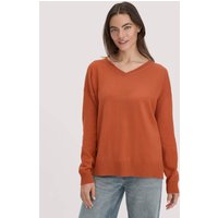 hessnatur Damen Strick Pullover Oversized aus Bio-Merinowolle mit Cashmere - orange - Größe XS von hessnatur