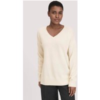 hessnatur Damen Strick Pullover Oversized aus Bio-Merinowolle mit Cashmere - weiß - Größe M von hessnatur