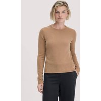 hessnatur Damen Strick Pullover Regular BETTER RECYCLING aus Cashmere - braun - Größe M von hessnatur