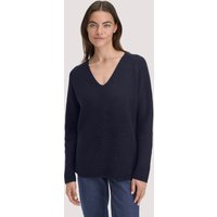 hessnatur Damen Strick Pullover Regular aus Bio-Baumwolle - blau - Größe S von hessnatur