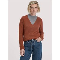 hessnatur Damen Strick Pullover Regular aus Bio-Baumwolle - braun - Größe XS von hessnatur