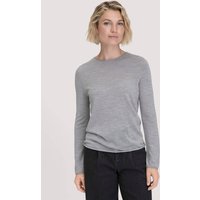 hessnatur Damen Strick Pullover Regular aus Bio-Merinowolle - grau - Größe XXL von hessnatur