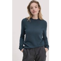 hessnatur Damen Strick Pullover Regular aus Bio-Merinowolle mit Cashmere - blau - Größe XXL von hessnatur