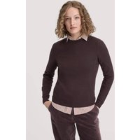 hessnatur Damen Strick Pullover Regular aus Bio-Merinowolle mit Cashmere - braun - Größe S von hessnatur