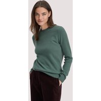 hessnatur Damen Strick Pullover Regular aus Bio-Merinowolle mit Cashmere - grün - Größe XXL von hessnatur