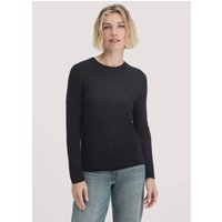 hessnatur Damen Strick Pullover Regular aus Bio-Merinowolle - schwarz - Größe XS von hessnatur