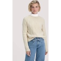 hessnatur Damen Strick Pullover Regular aus Bio-Schurwolle und Bio-Baumwolle - natur - Größe XL von hessnatur