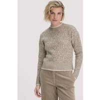 hessnatur Damen Strick Pullover Relaxed BETTER RECYCLING aus Bio-Merinowolle - beige - Größe M von hessnatur