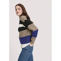 hessnatur Damen Strick Pullover Relaxed BETTER RECYCLING aus Bio-Merinowolle - blau - Größe L von hessnatur