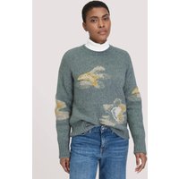 hessnatur Damen Strick Pullover Relaxed aus Alpaka mit Baumwolle - grün - Größe M von hessnatur