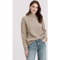 hessnatur Damen Strick Pullover Relaxed aus Alpaka mit Bio-Baumwolle - beige - Größe M von hessnatur