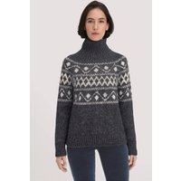hessnatur Damen Strick Pullover Relaxed aus Alpaka mit Bio-Baumwolle - blau - Größe M von hessnatur