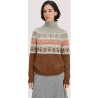 hessnatur Damen Strick Pullover Relaxed aus Alpaka mit Bio-Baumwolle - braun - Größe L von hessnatur