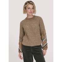 hessnatur Damen Strick Pullover Relaxed aus Alpaka mit Bio-Baumwolle - braun - Größe L von hessnatur