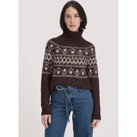 hessnatur Damen Strick Pullover Relaxed aus Alpaka mit Bio-Baumwolle - braun - Größe M von hessnatur