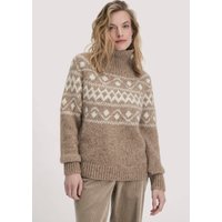 hessnatur Damen Strick Pullover Relaxed aus Alpaka mit Bio-Baumwolle - braun - Größe S von hessnatur