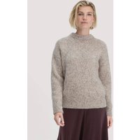 hessnatur Damen Strick Pullover Relaxed aus Alpaka mit Bio-Baumwolle - grau - Größe L von hessnatur