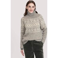 hessnatur Damen Strick Pullover Relaxed aus Alpaka mit Bio-Baumwolle - grau - Größe XXL von hessnatur