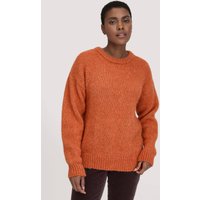 hessnatur Damen Strick Pullover Relaxed aus Alpaka mit Bio-Baumwolle - orange - Größe M von hessnatur