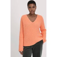 hessnatur Damen Strick Pullover Relaxed aus Alpaka mit Bio-Baumwolle - orange - Größe S von hessnatur