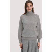 hessnatur Damen Rollkragen Pullover Relaxed BETTER RECYCLING aus Cashmere - grau - Größe L von hessnatur