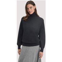 hessnatur Damen Rollkragen Pullover Relaxed BETTER RECYCLING aus Cashmere - schwarz - Größe XXL von hessnatur