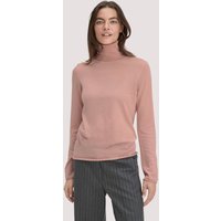 hessnatur Damen Strick Rollkragen Pullover Slim aus Bio-Merinowolle - rosa - Größe XXL von hessnatur