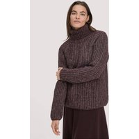 hessnatur Damen Strick Rollkragenpullover Relaxed aus Alpaka mit Bio-Baumwolle - braun - Größe XS von hessnatur