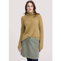 hessnatur Damen Strick Rollkragenpullover Relaxed aus Alpaka mit Bio-Baumwolle - grün - Größe XXL von hessnatur