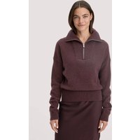 hessnatur Damen Strick Troyer Relaxed BETTER RECYCLING aus Bio-Merinowolle - braun - Größe XL von hessnatur