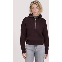 hessnatur Damen Strick Troyer Relaxed aus Bio-Baumwolle - braun - Größe XS von hessnatur