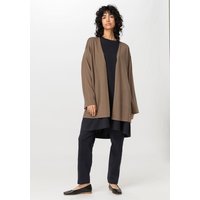 hessnatur Damen Strickjacke Oversize aus Bio-Merinowolle - braun - Größe S von hessnatur