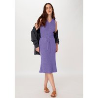 hessnatur Damen Strickkleid Midi Slim aus Bio-Baumwolle - lila - Größe M von hessnatur