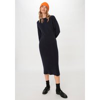 hessnatur Damen Strickkleid Midi Relaxed aus Bio-Baumwolle - blau - Größe 44 von hessnatur